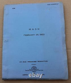 MASH 1969 Original Movie Script Screenplay with Cover by Ring Lardner Jr. RARE