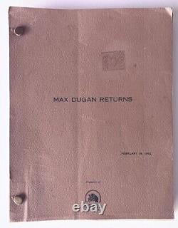 MAX DUGAN RETURNS Original 1982 Movie Script by Neil Simon (Robards & Mason)