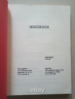 MONSTER HIGH (1989) Original Sci-Fi Horror Movie Script Roy Langsdon John Platt