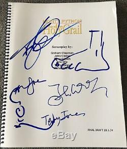 MONTY PYTHON FULL CAST SIGNED AUTOGRAPH HOLY GRAIL RARE MOVIE SCRIPT With SKETCH