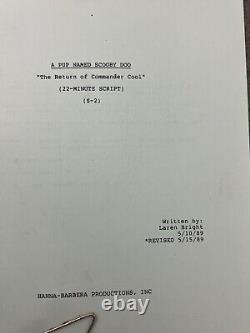 MOVIE SCRIPT A PUP NAMED SCOOBY DOO HANNA-BARBERA PRODUCTIONS, 1989, 54 Pages