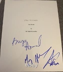 M Night Shyamalan Bryce Dallas & Cast Signed Autograph The Village Movie Script