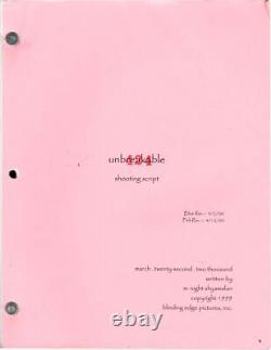 M Night Shyamalan UNBREAKABLE Screenplay archive for the 2000 film copy #131922