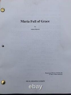 Maria Full Of Grace Original Movie Script! Final Shooting Script HBO Films