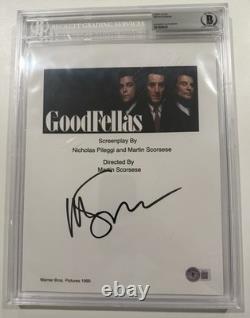 Martin Scorsese Signed Autograph Movie Script Cover Goodfellas Beckett Bas Coa