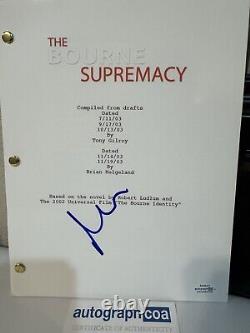 Matt Damon Autographed The Bourne Supremacy Movie Script Full (Autograph COA)