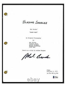 Mel Brooks Signed Autographed BLAZING SADDLES Movie Script Beckett BAS COA