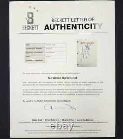 Mel Gibson signed Braveheart Movie Script autograph Beckett BAS