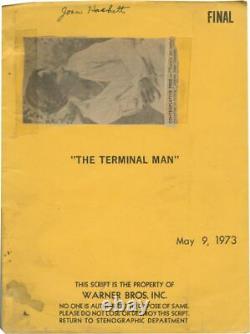 Michael Crichton TERMINAL MAN Original screenplay for the 1974 film #131497