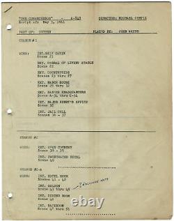 Michael Curtiz COMANCHEROS Original screenplay for the 1961 film #145982