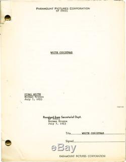 Michael Curtiz WHITE CHRISTMAS Original screenplay for the 1954 film #133288