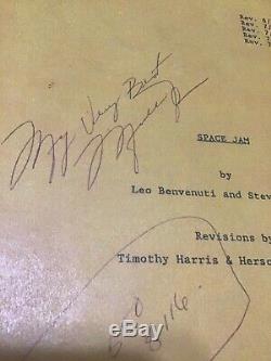 Michael Jordan Autographed(copy) Movie Space Jam Shooting Script Rare Psa Coa