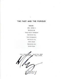 Michelle Rodriguez Signed'the Fast And The Furious' Movie Script Screenplay Coa