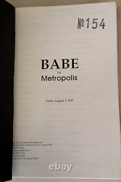 Mickey Rooney's Draft Screenplay 1998 Babe Pig in the City Movie Provenance