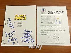 Mighty Ducks Signed Full Movie Script By 3 Cast Beckett Bas Coa & Proof Photos