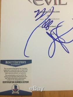 Milla Jovovich Signed Resident Evil Full Movie Script Autograph Beckett BAS COA