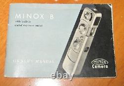 Minox B Spy Camera Original Case & Chain Tripod Flash Book Film Ship Free