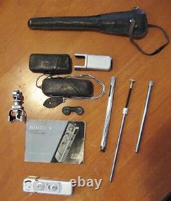 Minox B Spy Camera Original Case & Chain Tripod Flash Book Film Ship Free