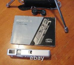 Minox B Spy Camera Original Case & Chain Tripod Flash Book Film Ship Free