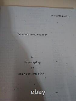 Movie Screenplay A Clockwork Orange 1970 SHOOTING SCRIPT Stanley Kubrick