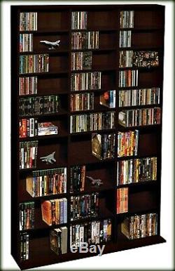 Multimedia Storage Shelf Cabinet DVD Movie Rack Organizer Media Book Stand BluRa
