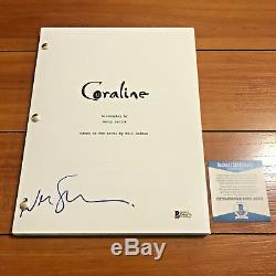 NEIL GAIMAN SIGNED CORALINE FULL 115 PAGE MOVIE SCRIPT with BECKETT BAS COA D46879