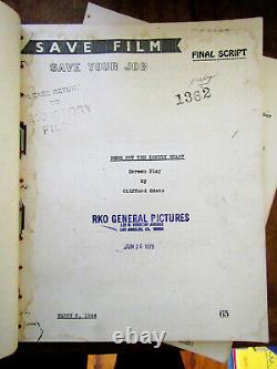 NONE BUT THE LONELY HEART Copy #1 of Film Script from the RKO Studio Archive