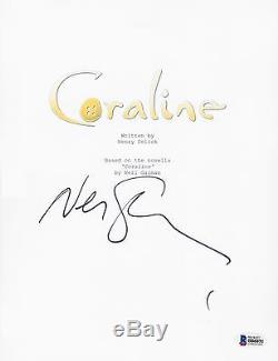 Neil Gaiman Signed Coraline Full Movie Script Beckett Bas Autograph Auto