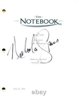 Nicholas Sparks Signed Autograph The Notebook Full Movie Script Screenplay