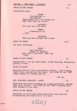 OMEN, THE (1975) Vintage original revised film script for Richard Donner horror