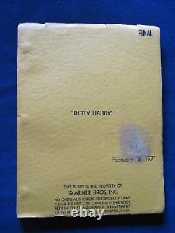 ORIGINAL DIRTY HARRY SCRIPT SIGNED by CLINT EASTWOOD, 1st ED. In STUDIO COVERS