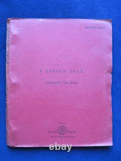 ORIGINAL FILM SCRIPT for A CERTAIN SMILE Actor BRADFORD DILLMAN'S Copy wi Notes