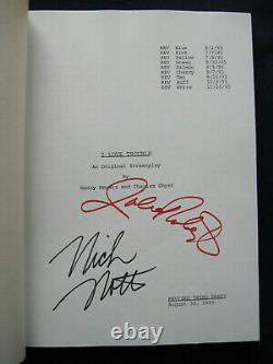 ORIGINAL FILM SCRIPT for I LOVE TROUBLE, SIGNED by JULIA ROBERTS & NICK NOLTE