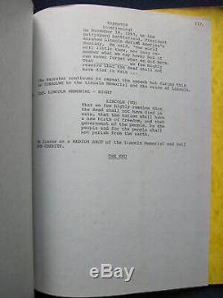 ORIGINAL Film Script THE LINCOLN CONSPIRACY Actor BRADFORD DILLMAN'S Copy