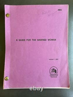 ORIGINAL SCRIPT CYBILL SHEPHERD A Guide For the Married Woman TV Movie-1978