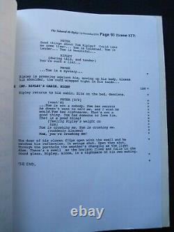 ORIGINAL SCRIPT THE TALENTED MR RIPLEY by ANTHONY MINGHELLA Film wi MATT DAMON