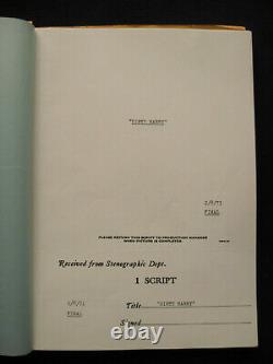 ORIGINAL SCRIPT for DIRTY HARRY by HJ FINK & DEAN RIESNER CLINT EASTWOOD Film