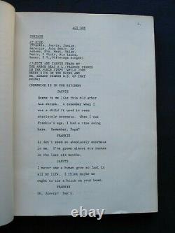 ORIGINAL SCRIPT for MEMBER OF THE WEDDING Film BASED ON CARSON MCCULLERS' PLAY