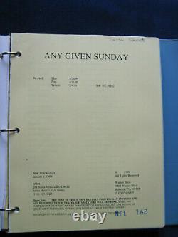 ORIGINAL SCRIPT for OLIVER STONE NFL Film ANY GIVEN SUNDAY with Production Notes