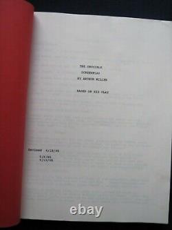 ORIGINAL SCRIPT for THE CRUCIBLE by ARTHUR MILLER Film Starring DANIEL DAY-LEWIS
