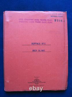 ORIGINAL SCRIPT for WILLIAM WELLMAN's Biopic Film BUFFALO BILL wi JOEL MCCRAE