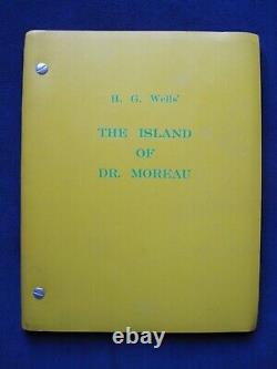 ORIGINAL THE ISLAND OF DR MOREAU Film SCRIPT Based on H. G. WELLS Novel, 1977