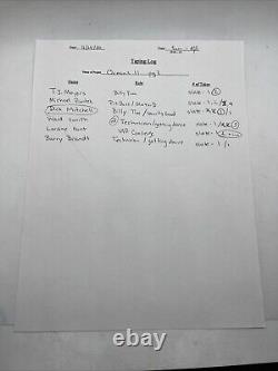Ocean's 11 Movie Taping Logs Casting Audition Production Used Notes 20 Page Prop