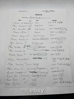 Ocean's 11 Movie Taping Logs Casting Audition Production Used Notes 20 Page Prop