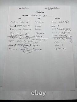 Ocean's 11 Movie Taping Logs Casting Audition Production Used Notes 20 Page Prop