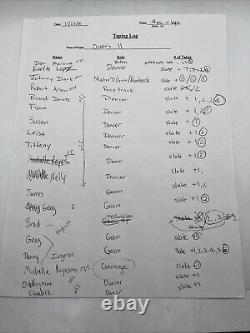 Ocean's 11 Movie Taping Logs Casting Audition Production Used Notes 20 Page Prop