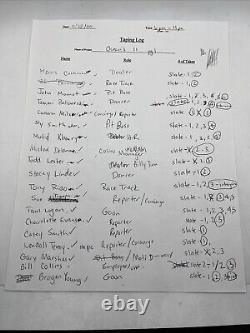 Ocean's 11 Movie Taping Logs Casting Audition Production Used Notes 20 Page Prop
