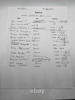 Ocean's 11 Movie Taping Logs Casting Audition Production Used Notes 20 Page Prop