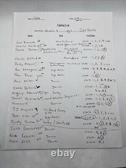 Ocean's 11 Movie Taping Logs Casting Audition Production Used Notes 20 Page Prop