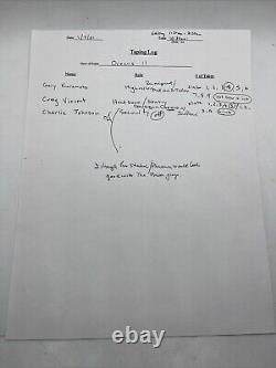Ocean's 11 Movie Taping Logs Casting Audition Production Used Notes 20 Page Prop